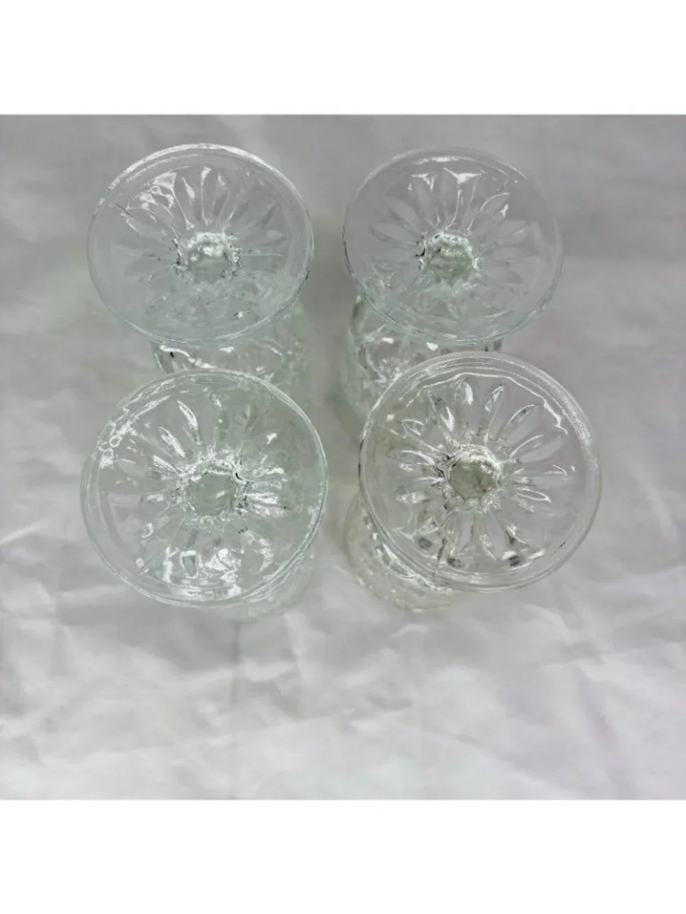 Anchor Hocking WEXFORD Clear Criss-Cross Design Claret Wine 6oz Glasses Set of 4